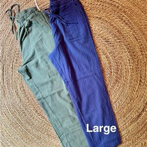 Green and Blue Casual Pants - Large